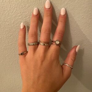 Waves Silver ring stack
